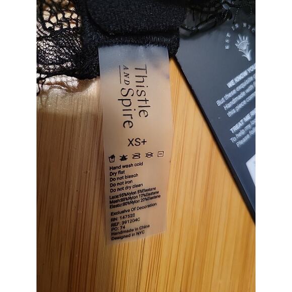 Thistle and Spire Womens Amore Lace Bra Underwire Sheer Size XS+ Black Corset - Picture 4 of 10